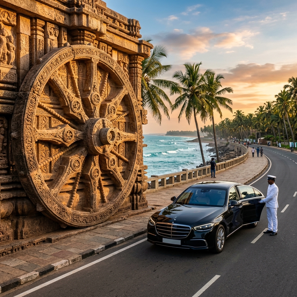 AI Concept: Chauffeur Car at Konark Sun Temple